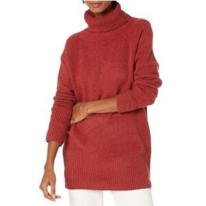 NWT Womens Boucle Turtleneck Sweater Large Rust Heather Goodthreads